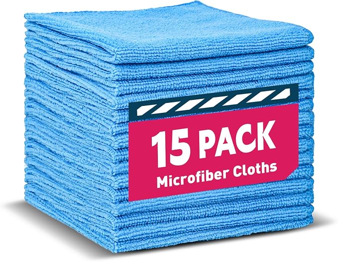 TEAWOO Microfiber Cleaning Cloths-15 Pack, Microfiber Towels | Cleaning Rags by TEAWOO