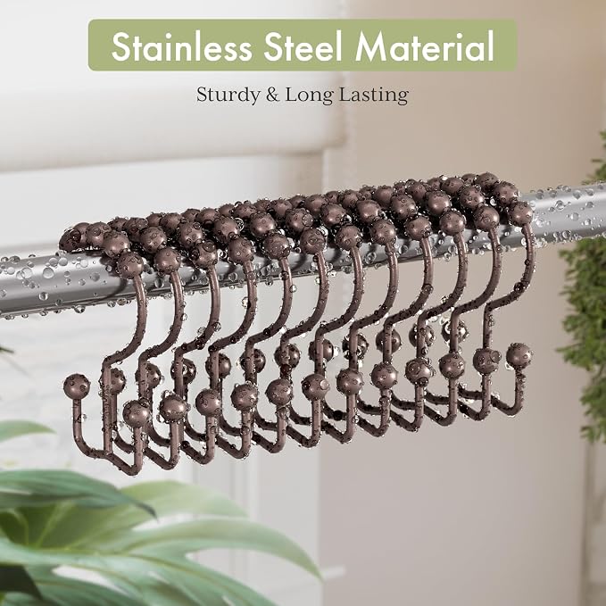 Shower Curtain Rings, Stainless Steel Shower Curtain Hooks Rings - Image 3