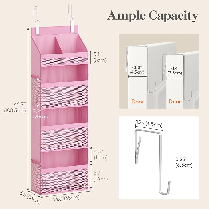 Lifewit 4 Tier Over the Door Organizer, Diaper Hanging Storage - Image 3