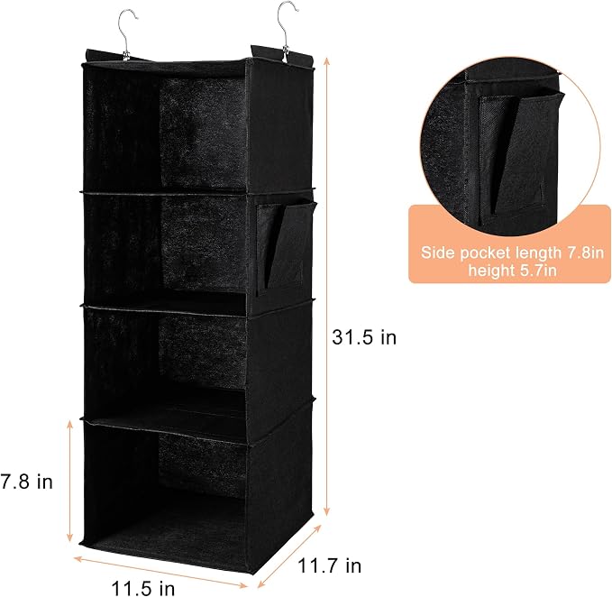 Hanging Closet Organizer and Shelves, 4 Shelves - Image 3