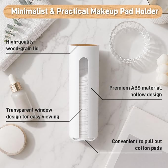 Cotton Pad Holder, Wall Mounted Cotton Round Dispenser, Makeup Pad Containers - Image 6