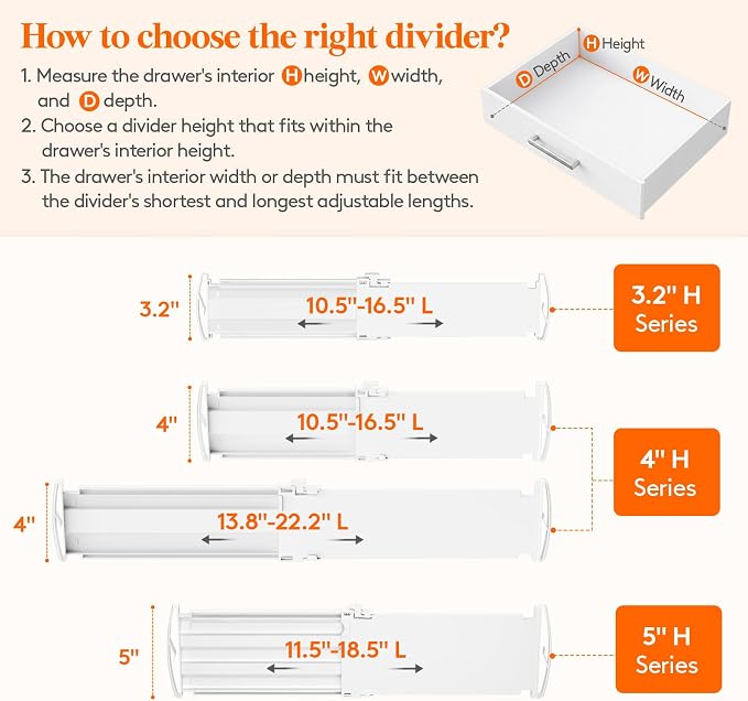 Lifewit 12 Pack 4" High Drawer Dividers, Adjustable Drawer Organizer Clothes | - Image 3