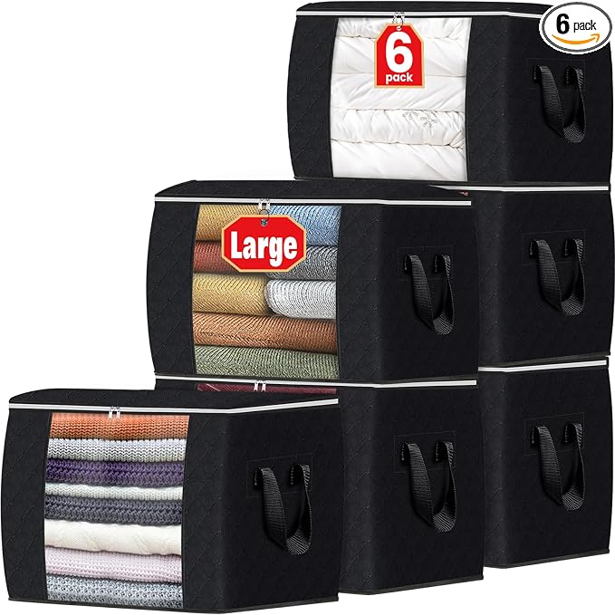 90L Clothes Storage, Foldable Thick Fabric Blanket Storage Bags | Foldable by Fabtotes