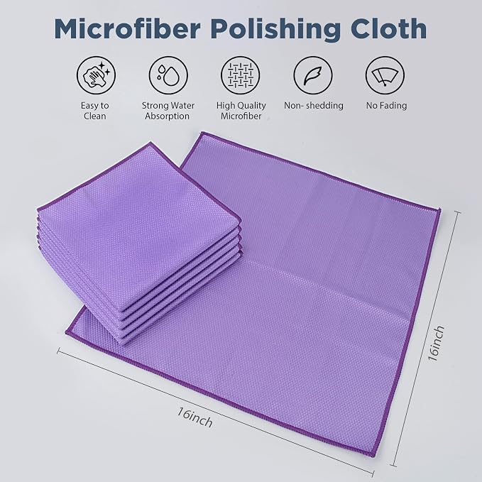 SINLAND Microfiber Glass Polishing Cleaning Cloths - Image 2