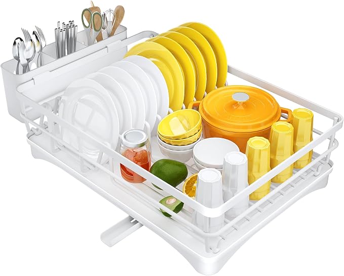 SNTD Dish Drying Rack for Kitchen Counter, 11.8" W x 16.7" L, Large Capacity - Image 7