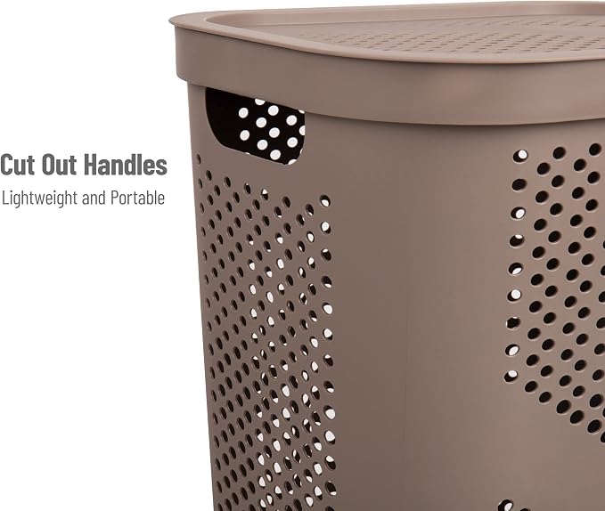 Mind Reader 60L Slim Laundry Hamper, Clothes Basket, Ventilated - Image 4