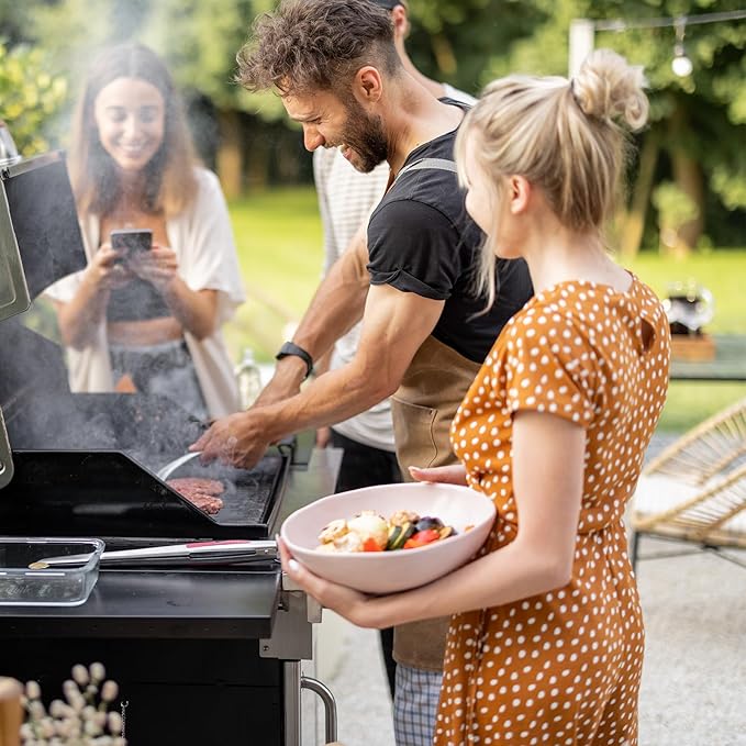Endark 49,200 BTU 4-Burner Multi-Function Stainless Steel BBQ Grill - For Outdoor Cooking, Patio Backyard Barbecue, Camping - Griddle Combo for BBQ,FRYING and PIZZA