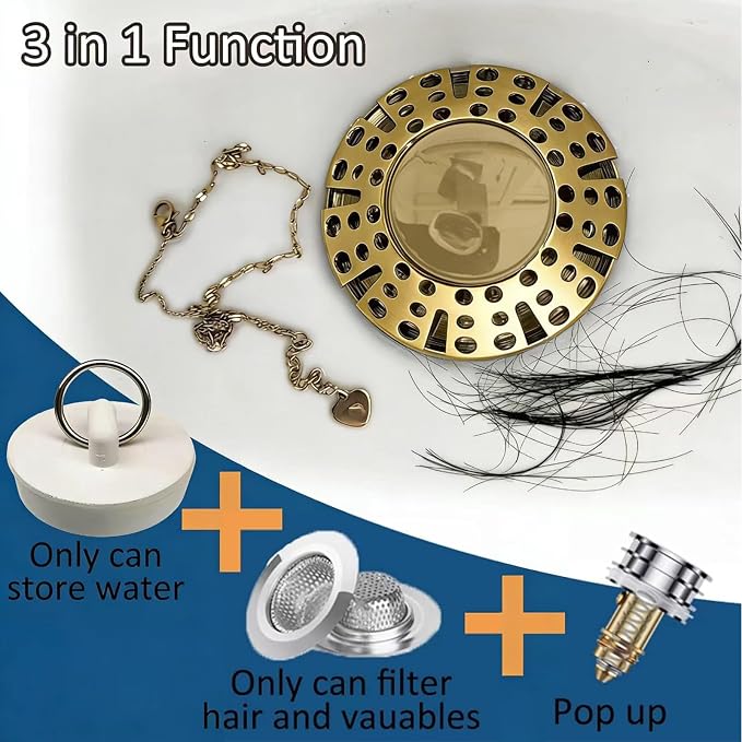 AzWzz Bathtub Drain Stopper, Pop Up Tub Stopper Plug - Image 5