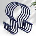 AmazerBath Shower Curtain Hooks Blue Shower Curtain Rings, Simple Double Hook by AmazerBath