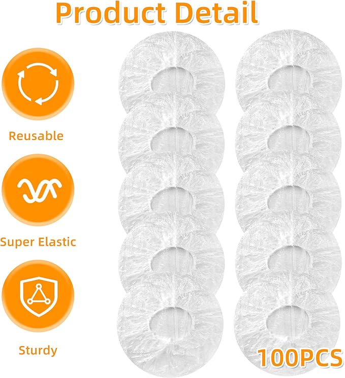 100 Extra Large Plastic Bowl Covers for Proofing Dough, Fits Bowls up to 21 Inch, Baking Pan Covers, Elastic Plastic Bowl Covers for Baking Pans/Pizza Dough Proofing Baking Supplies Accessories.