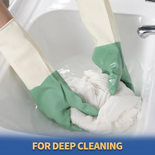 BOOMJOY Latex Cleaning Gloves, Heavy Duty Dishwashing Gloves, Reusable Medium - Image 7