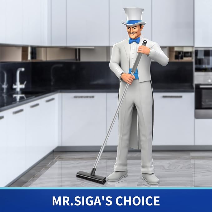 MR.SIGA Floor Scrub Brush with Long Handle - Image 2