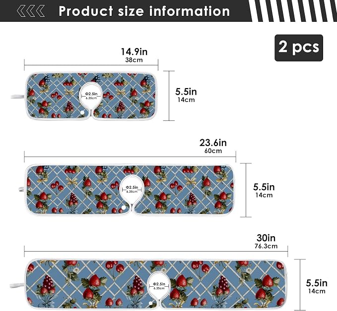 Vintage Grid Strawberry Hearts Sink Mat - Image 4