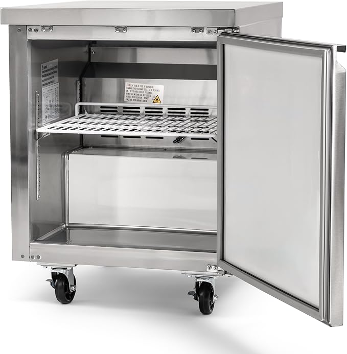 PEAK COLD Commercial Under Counter Stainless Steel Freezer; 27" W