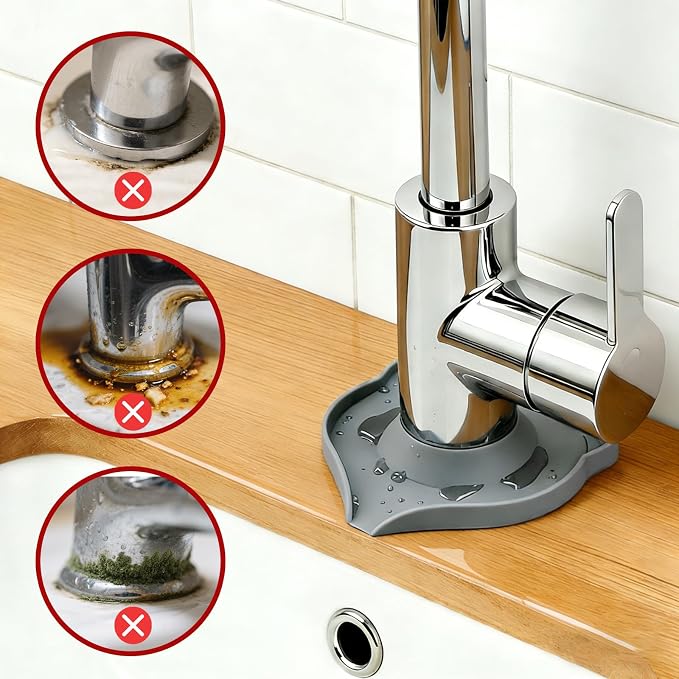 Compact Silicone Kitchen Sink Faucet Splash Proof Mat, Tap Water Diversion - Image 4