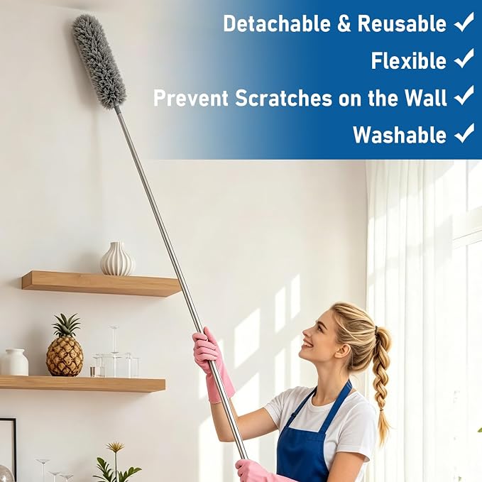 Microfiber Feather Duster 6-in-1 Kit | Extendable Duster - Image 3