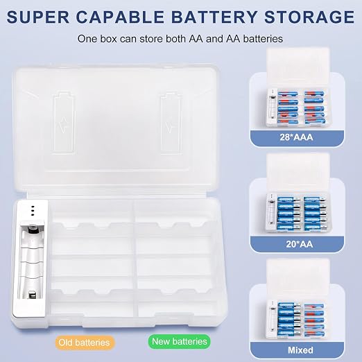 2 Pack Battery Storage Organizer Case, Battery Storage Box - Image 3