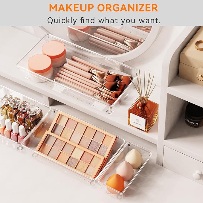 36 Pack Large Clear Plastic Drawer Organizer Bins - Image 6