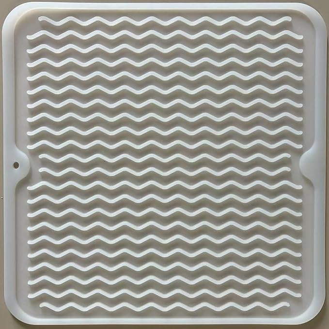 Silicone Dish Drying Mat, Non-Slip Easy Clean Sink Mat, Translucent, Large by MODENGKONGJIAN