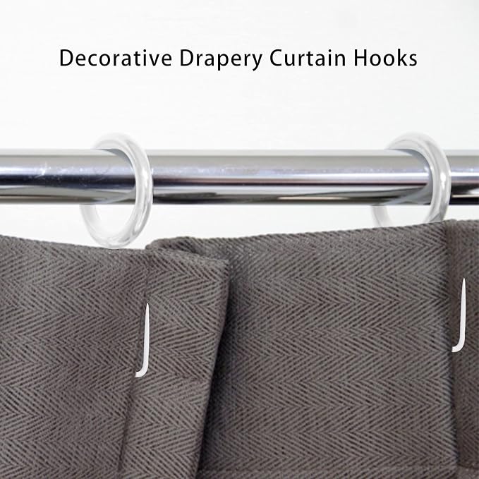 60 Pcs Metal Drapery Rings & Curtain Hooks, 30 mm Internal Diameter Hanging - Image 7