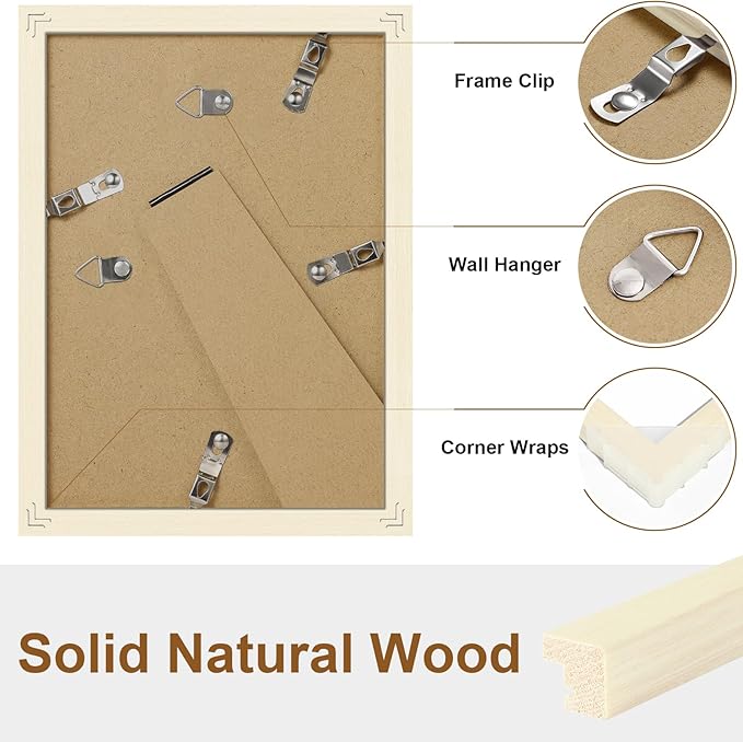 Vittanly 5x7 Picture Frame, Solid Wood Frame with Plexiglass, Includes 4x6 Mat, Wall Hanging or Tabletop for Home Decor, White, 1 Pack