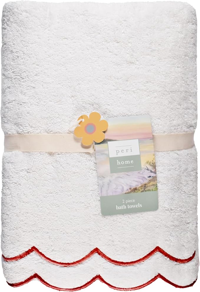 Peri Home 2 Piece Cotton Bath Towel Set, Embroidered - Image 8
