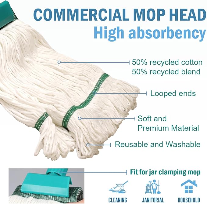 Side Press Wringer Combo Commercial Mop Bucket on Wheels, 35 Quart,Yellow, Including Commercial Mop and Rubber Gloves