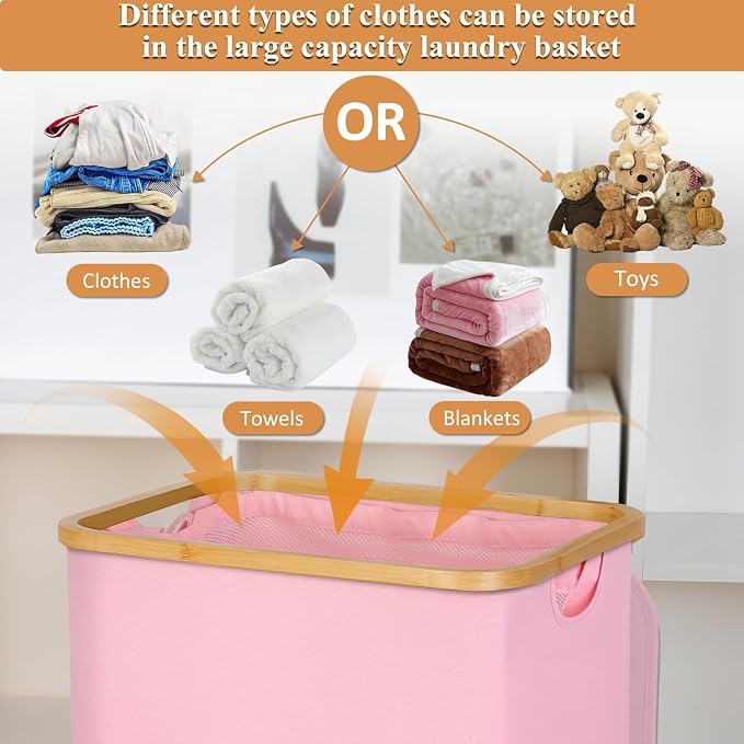 IEGrow Laundry Basket with Wheels 110L Clothes Hamper - Image 3