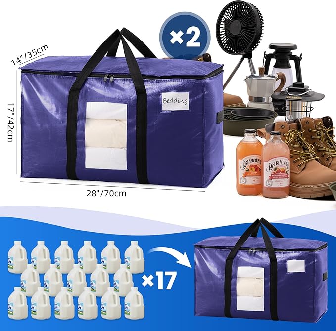 TAILI 2 Pack Dark Blue XXL Moving Bags, Storage Bags - Image 2