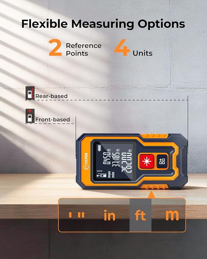 CIGMAN Mini Laser Measuring Tool, 262Ft Laser Tape Measure - Image 6