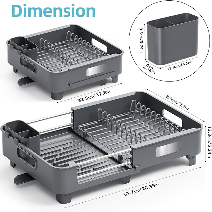 TOOLF Extendable Dish Drying Rack - Image 2