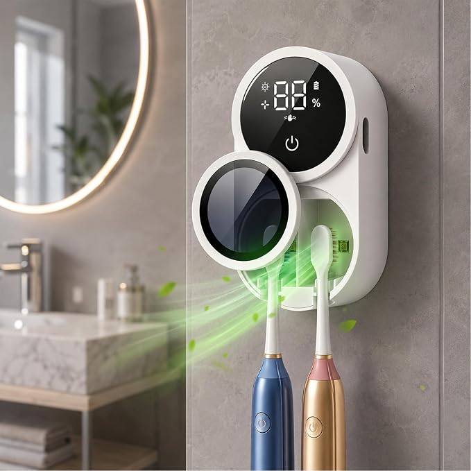 UV Toothbrush Sanitizer Holder 600mAh，Fast Charge&Auto-Inductive | portable by ProfessionalLifeAssistant