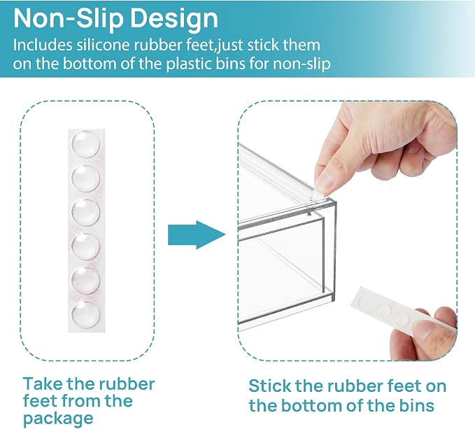 Vtopmart Clear Stackable Storage Drawers, 2 Pack Wide Plastic Organizers | - Image 6