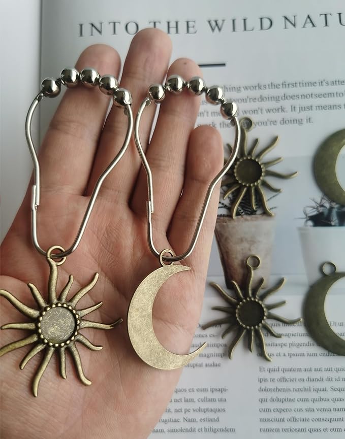 Sun Moon Celestial Shower Curtain Hooks Rings - Image 2