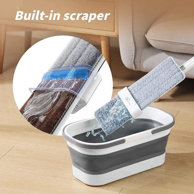 Oshang Flat Mop and Collapsible Bucket OG7 - Image 2