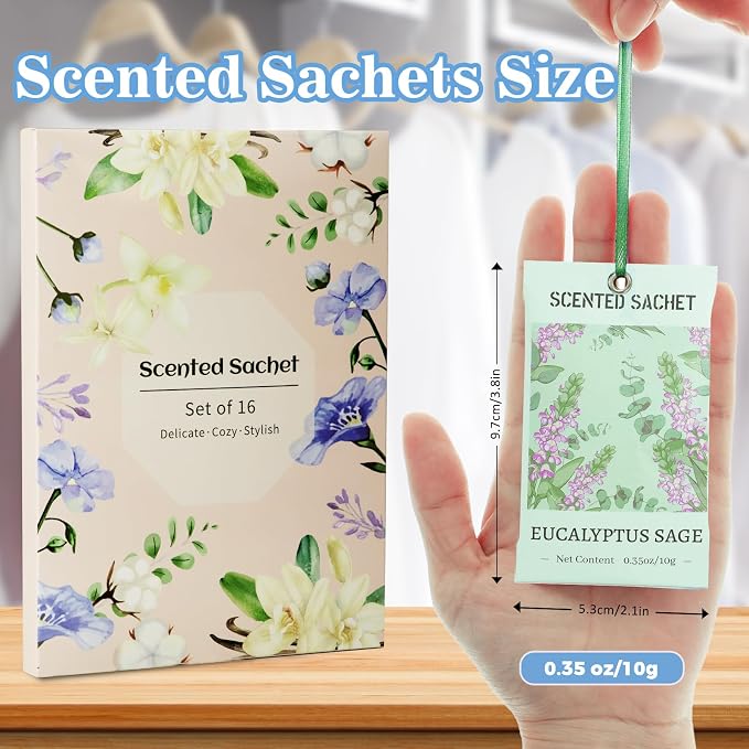 STRN Scented Sachets for Drawer and Closet, 16 Packs 4 Scents Long-Lasting - Image 4