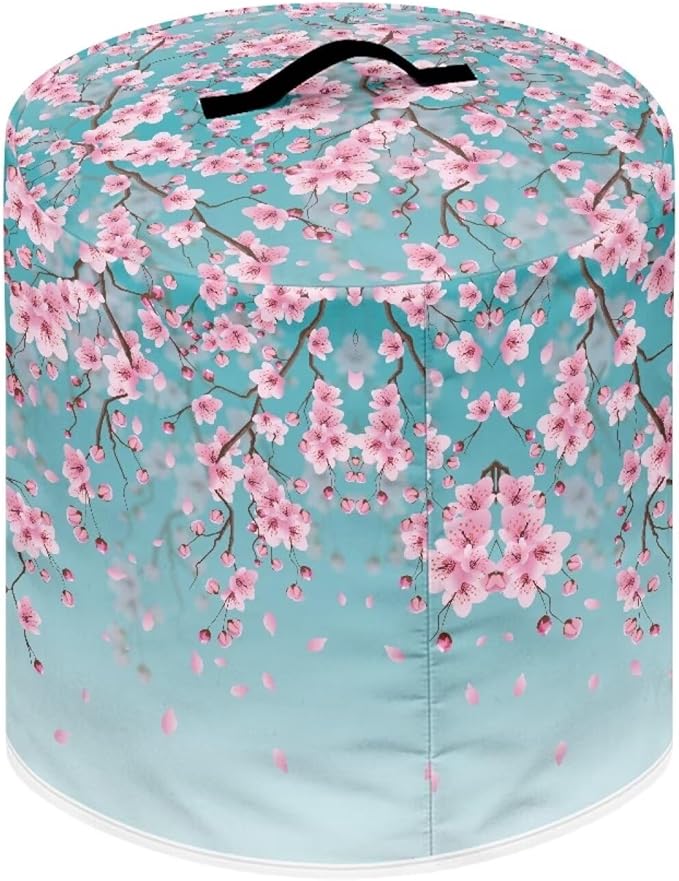 Dust Cover Compatible with 3 qt Electric Pressure Cooker Rice Cooker and Air Fryer Insulated Protective Cover Keep Appliance Clean Indoor Decor, Peach Blossom Blue