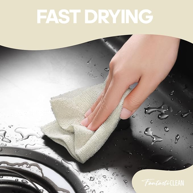 Fantasticlean Microfiber Cleaning Cloth Roll, 60 Pack, Off White - Image 5