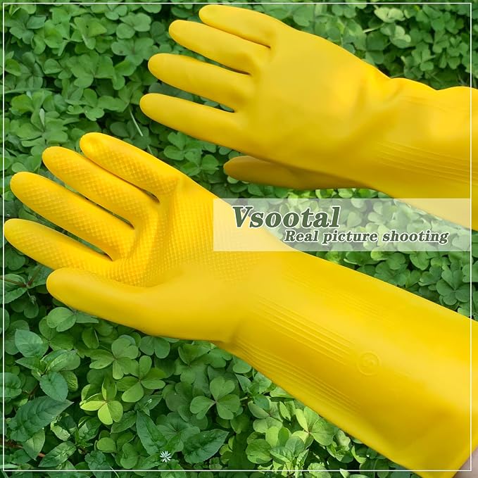 8 Pairs Reusable Household Cleaning Gloves, Rubber Kitchen Dishwashing Gloves - Image 8