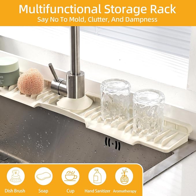 24" Silicone Sink Mat for Kitchen, Sink Splash Guard Behind the Faucet - Image 6
