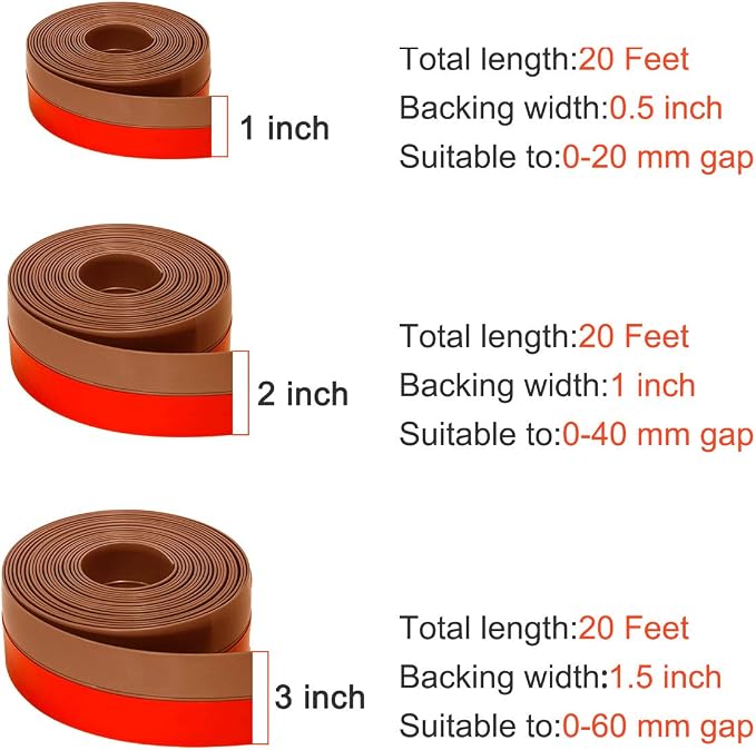 TORRAMI Wide Silicone Weather Stripping 3 inch Width 20 Feet Length, Draft - Image 2