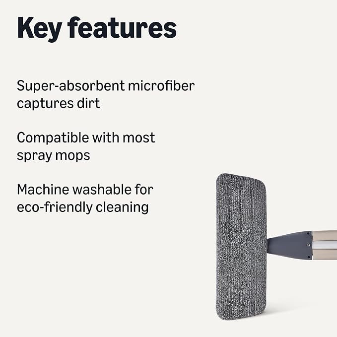 Amazon Basics Washable Replacement Mop Pads - Image 2