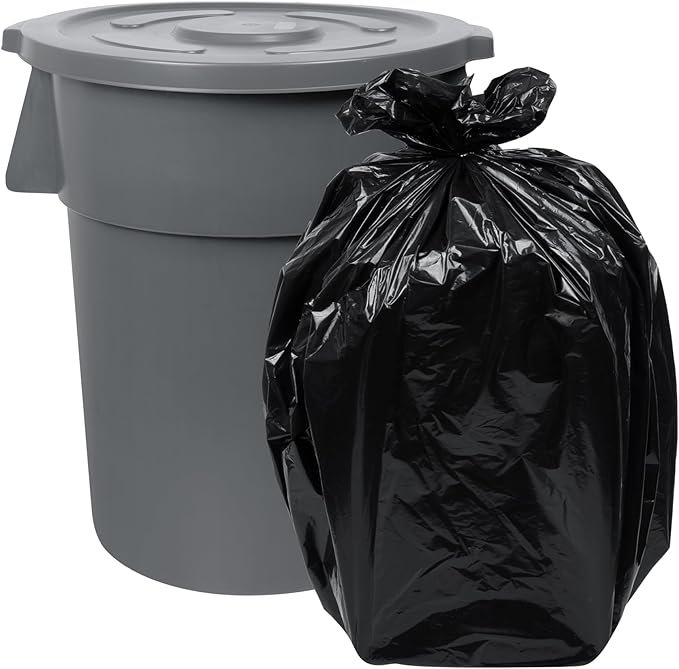 Restaurantware-LID ONLY: RW Clean Waste Container Lid, 1 Round Trash Can Cover - Waste Bin Sold Separately, For 55 Gallon Dustbin, Built-In Handle, Gray Plastic Garbage Can Cover, Heavy-Duty