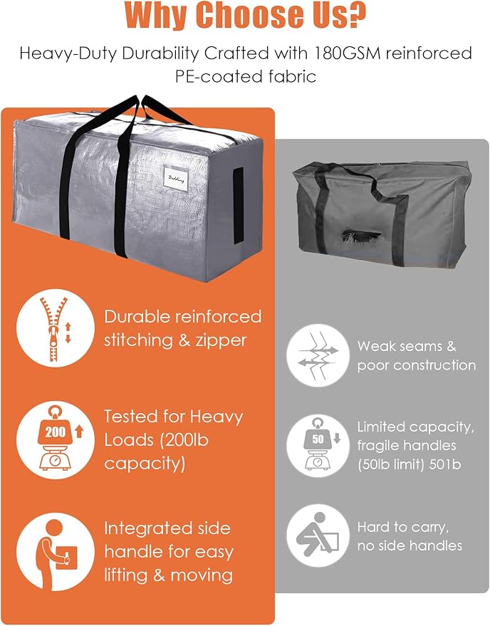 SWEET DOLPHIN 12 Pack 200LB Heavy-Duty Moving Bags - Image 7