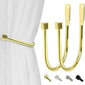 HIKMLK Minimalist Curtain Holdbacks 2pcs, Cast Iron Solid Heavy Duty Metal by HIKMLK