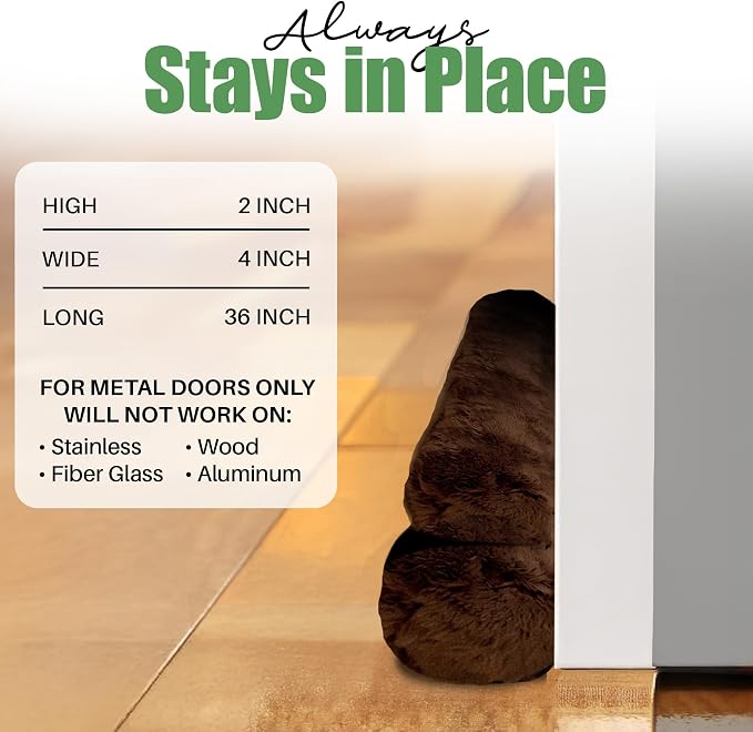 Evelots Magnetic Door Draft Stopper, 36-Inch Cold Air, Dust & Noise Blocker | - Image 4