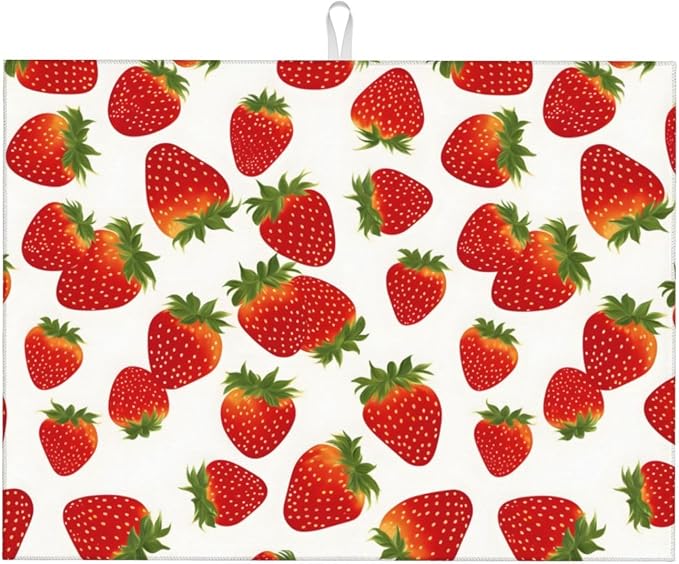 Cute Strawberry Dish Drying Mat by indokyeyqaz