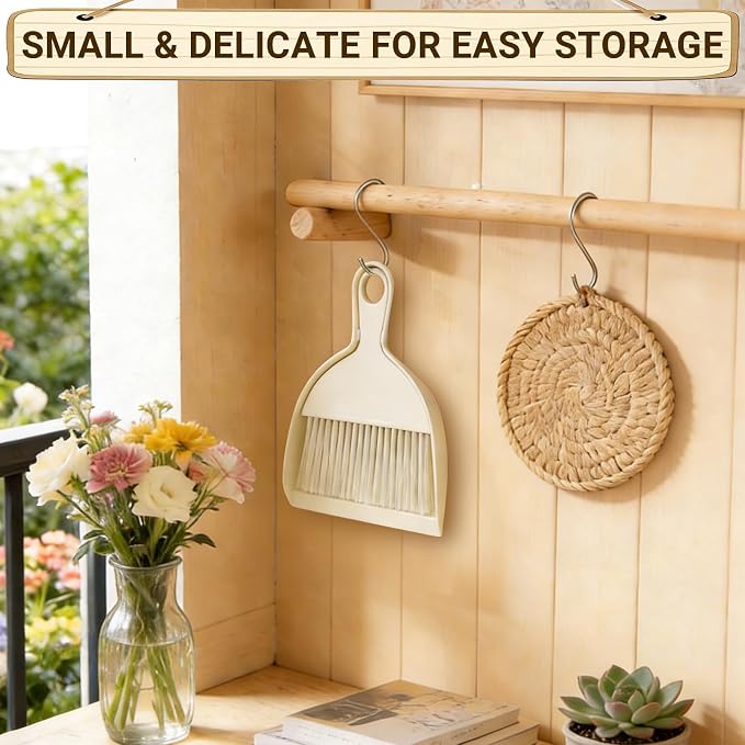 THINKLEARN 2PCS Small Dust Pan and Brush Set, Mini Broom Dustpan Kit - Image 5