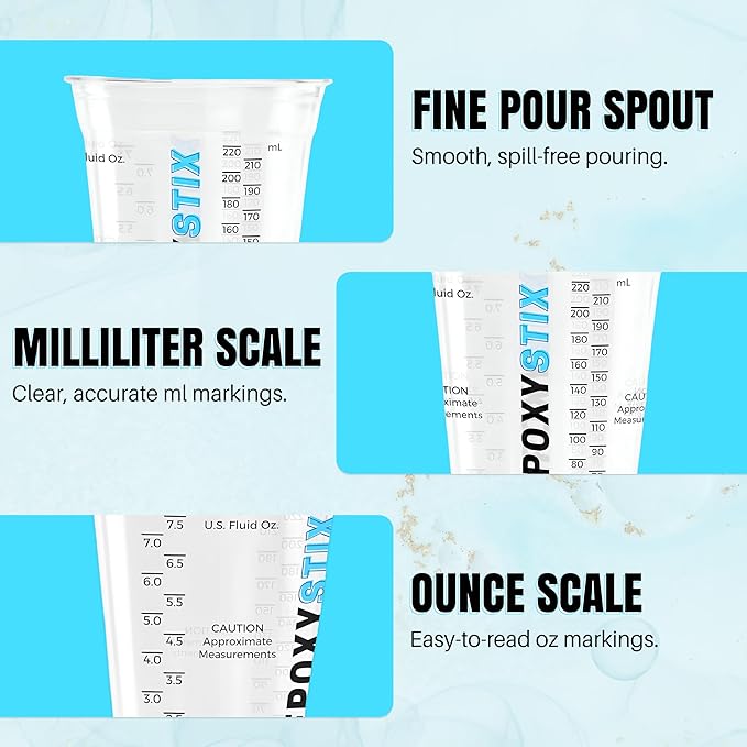 [Case Pack - 1000ct] 10oz Disposable Graduated Cups for Mixing Epoxy Resin - Measurements in mL and Oz - Multipurpose Reusable Paint, Epoxy, Stain, Liquid Mixing Cups