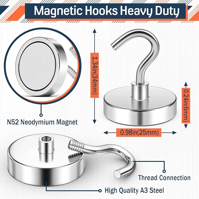 FINDMAG Strong Magnetic Hooks, 85LB+ Magnets - Image 7